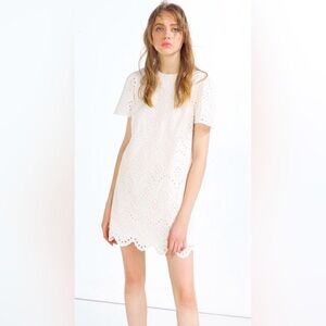 ZARA White Summer Embroiled Dress‎ Mini size S